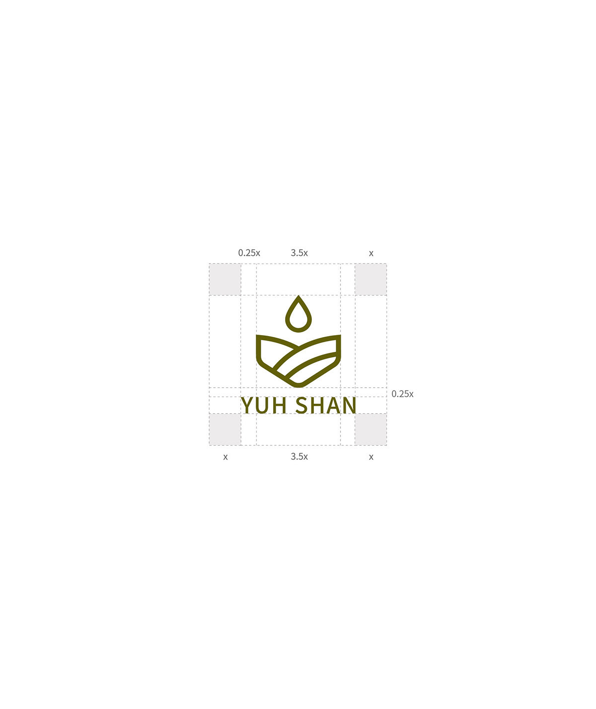 YUH SHAN — Logo proportions and clear-space construction